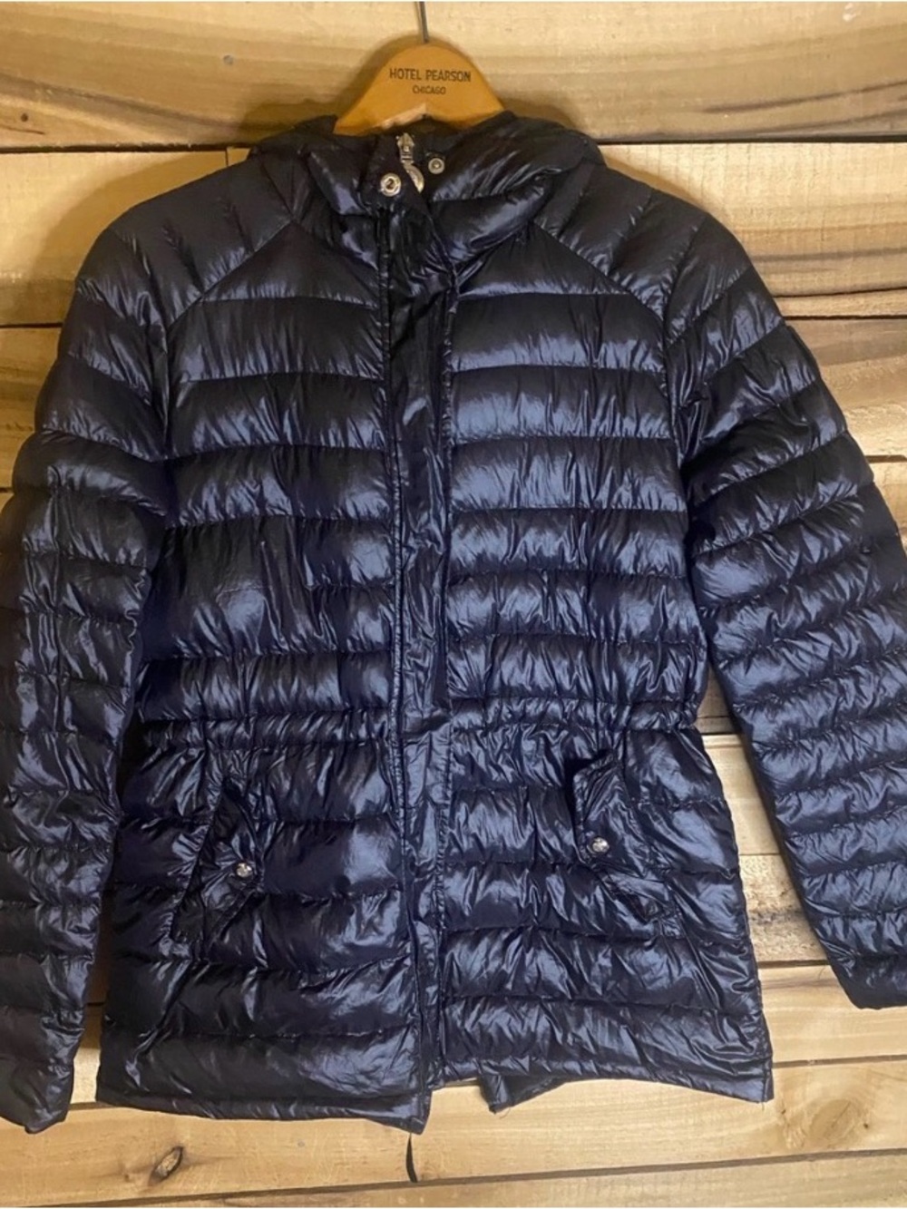 Vince Camuto hooded black down Puffer Jacket size medium